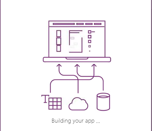 Image 9.- PowerApps Designer ready to build the PowerApp.