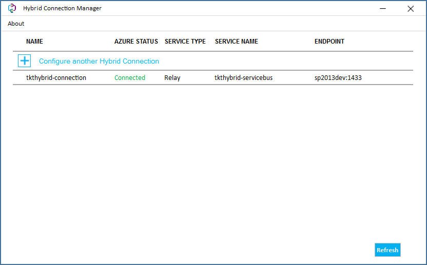 Imagen 10.- Estado de la Hybrid Connection.
