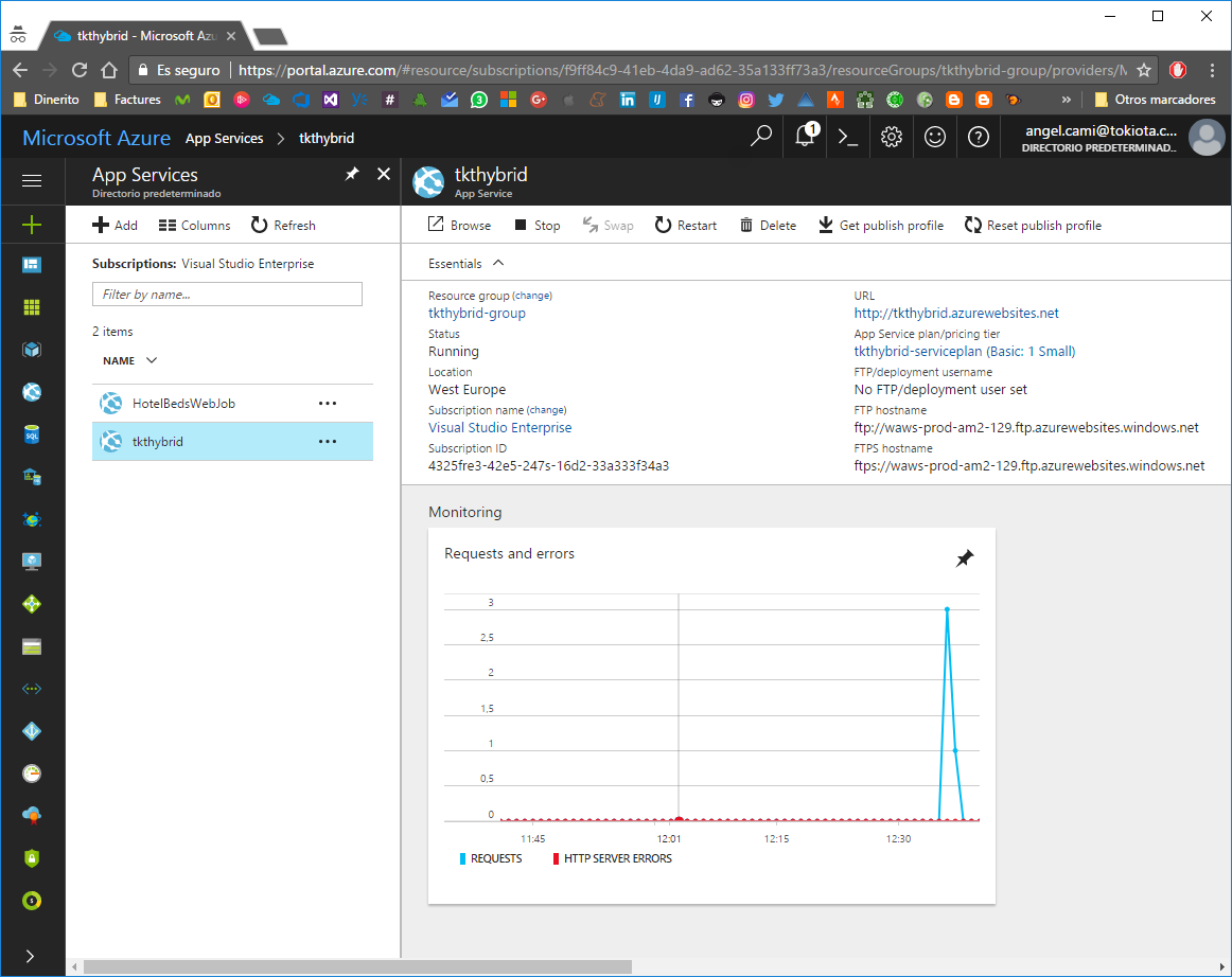 Imagen 4.- Configuración de la Web App.