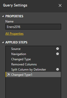 Imagen 3.- Panel Query Settings para una consulta.