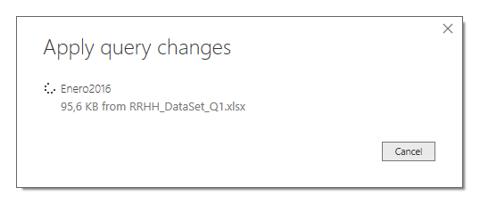 Imagen 6.- Cuadro de diálogo mostrando el progreso de los cambios realizados.