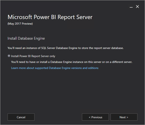 Imagen 4.- Pantalla de instalación del servidor de Power BI Report Server.
