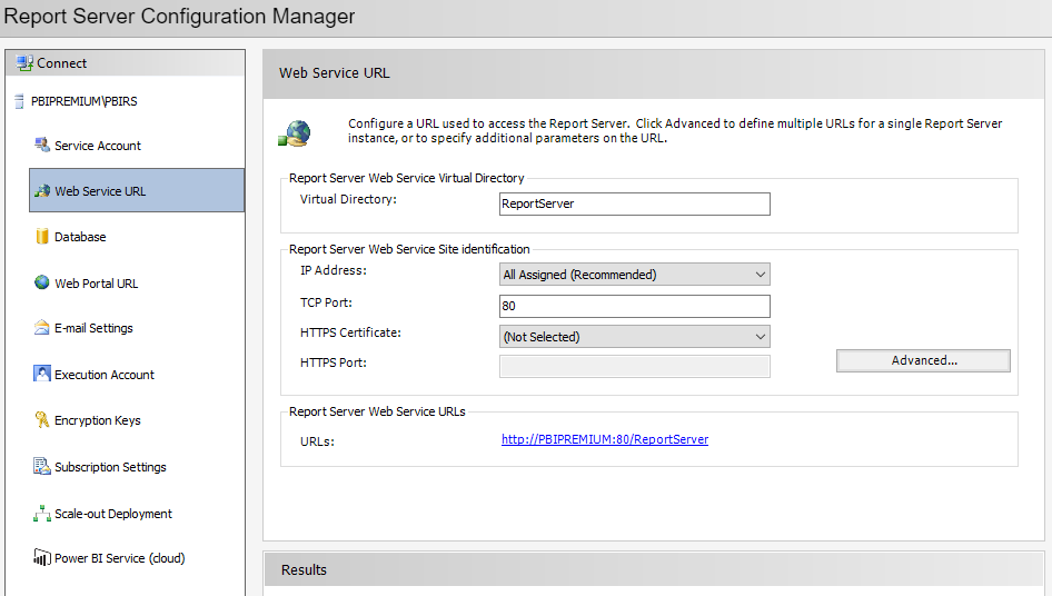 Imagen 8.- Configuración del Web Service Url.