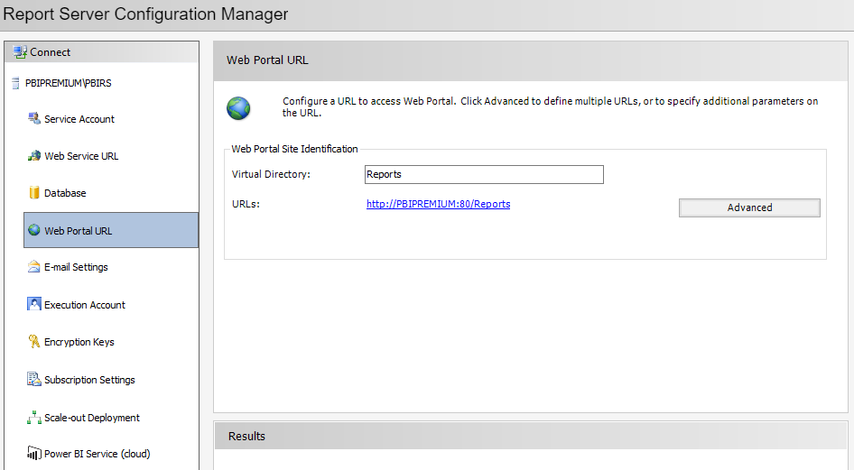 Imagen 9.- Configuración del Web Portal URL.
