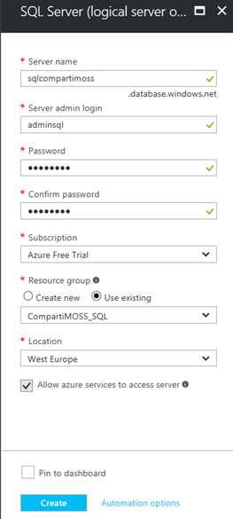 SharePoint y Azure -  Azure SQL como Base De Datos de SharePoint