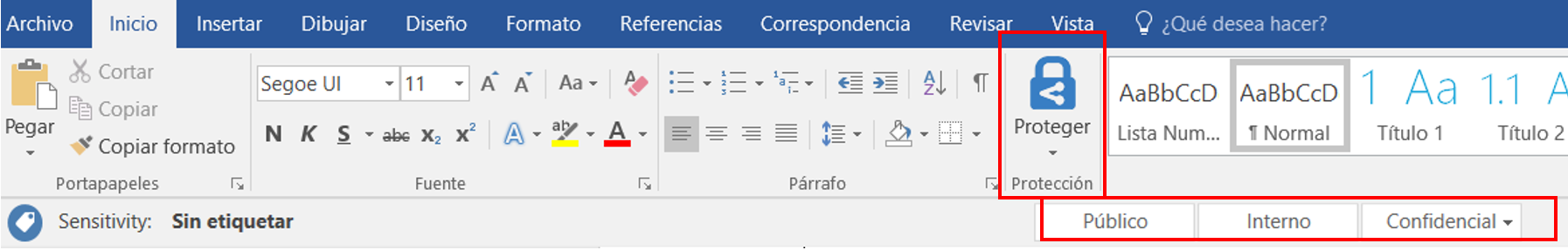 Imagen 9.- Botones para aplicar etiquetas.