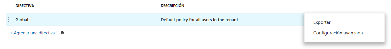 Figura 30.- Opciones de la directiva Global.