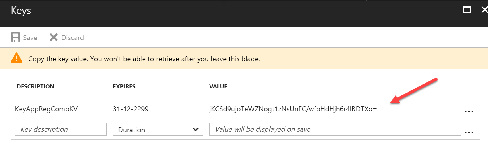 Imagen 7.- Valor del Registro de la aplicación