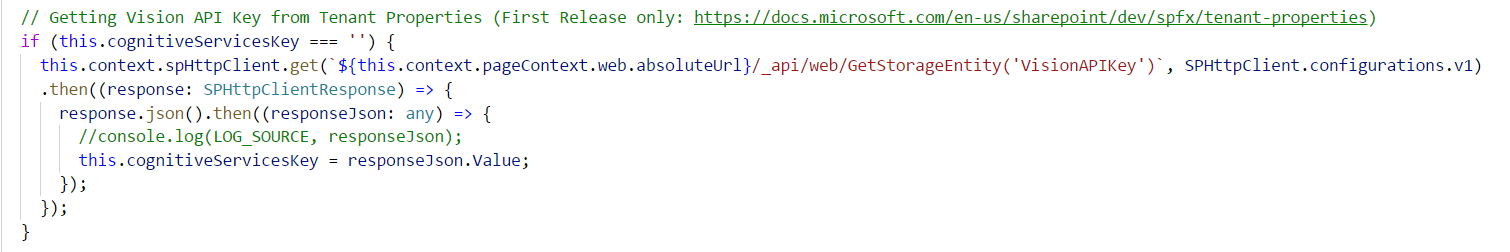 Haciendo uso de los Cognitive Services desde spfx