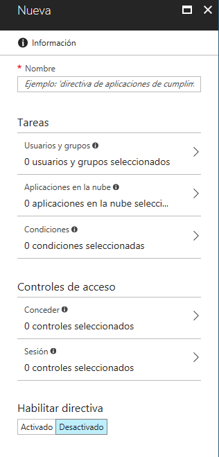 Imagen 12.- Condiciones (Tareas) y Controles.