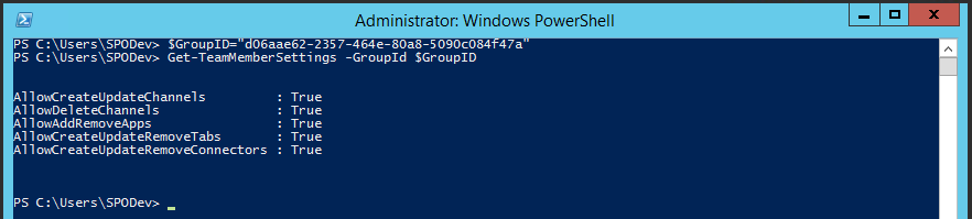 Imagen 9.- Configuraciones relativas a integrantes de un Team.