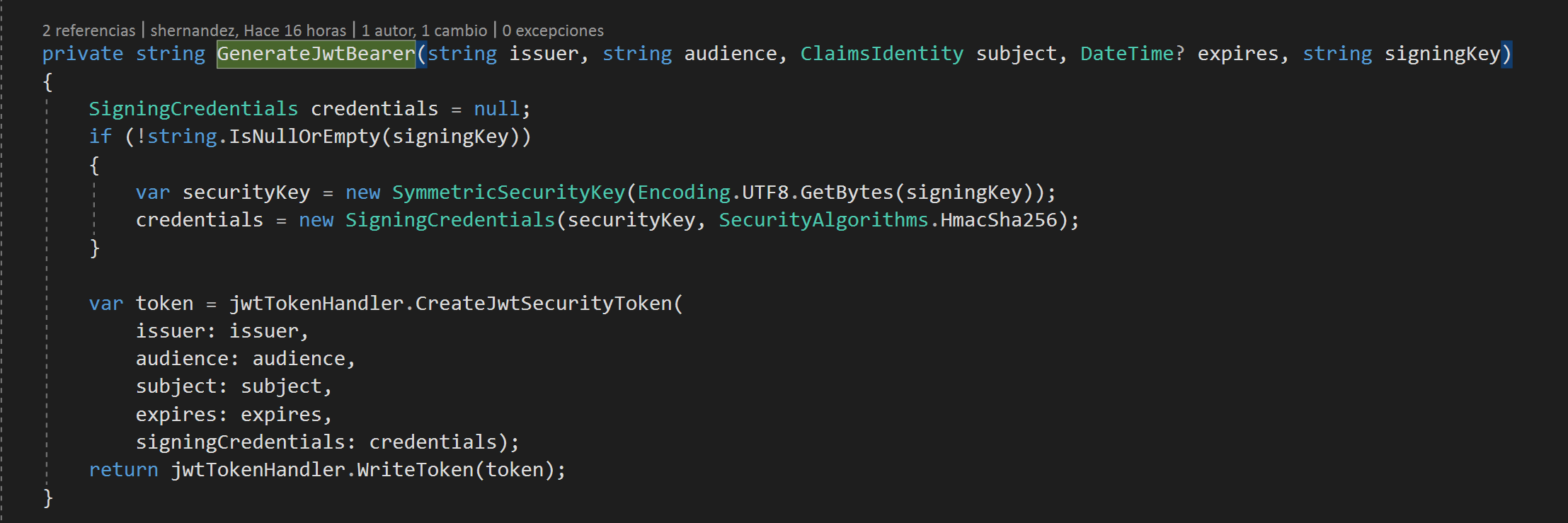 Imagen 21.- JWT para obtener bearer.
