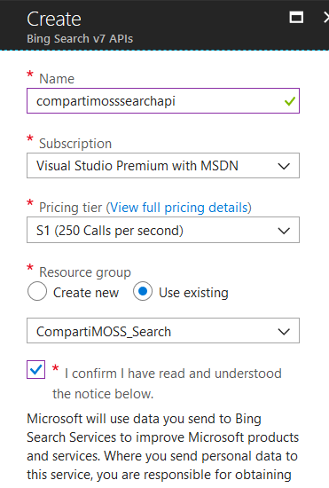 SharePoint y Azure -  El Microsoft Bing Search API