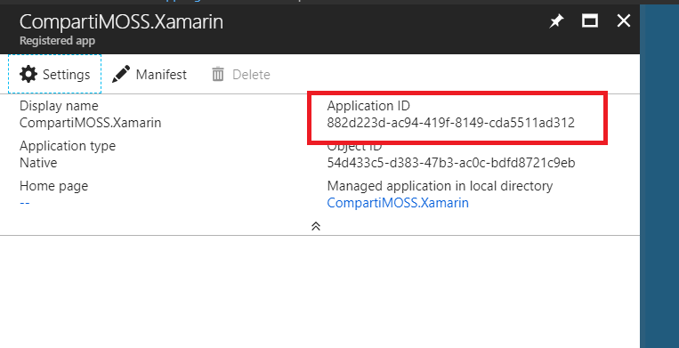 Imagen 3.- Application ID.