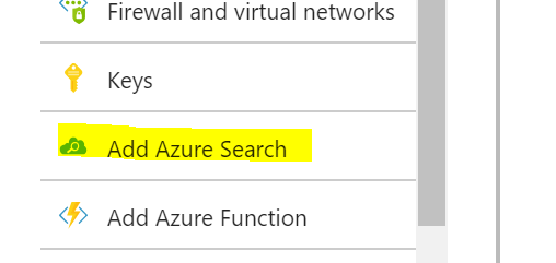 Imagen 9.- Añadir Azure Search a Cosmos DB.