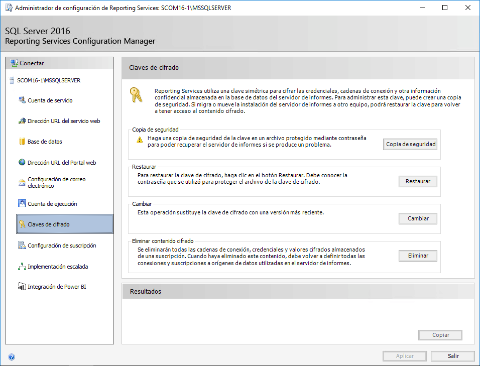 Imagen 10.- Configuración de la cuenta de ejecución.