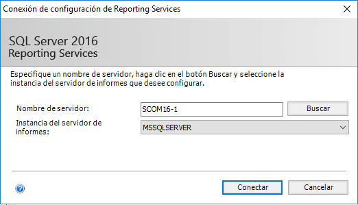 Imagen 2.- Selección de la Instancia de Reporting Services.