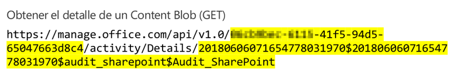 Imagen 5.- Operación para obtener el contenido de un Content BLOB