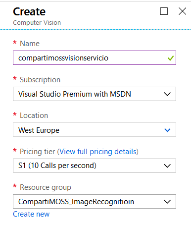 SharePoint y Azure -  Reconocimiento de imágenes
