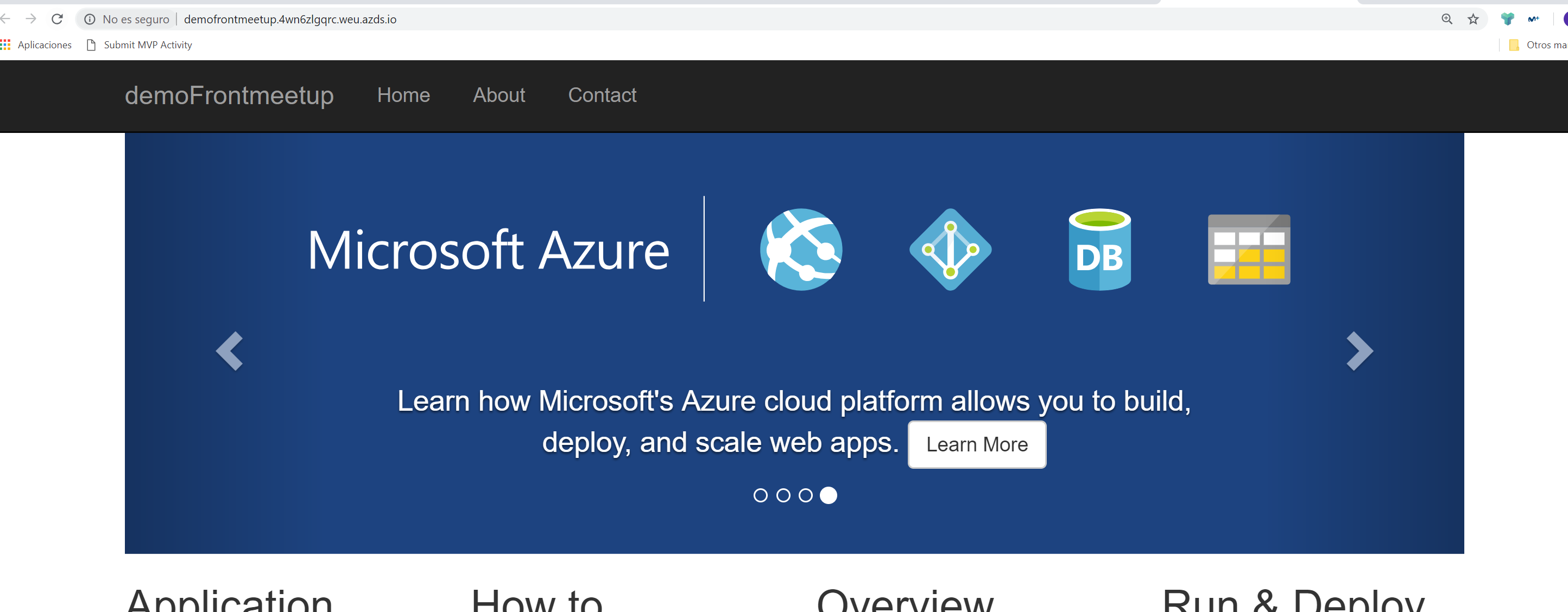 Imagen 11.- App desplegada en AKS.