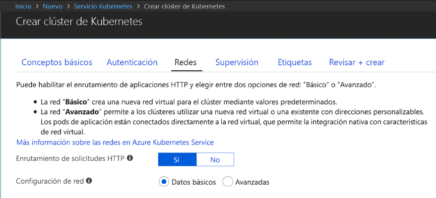 Imagen 7.- Portal Azure AKS.