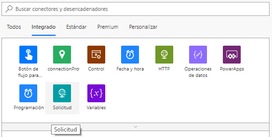 Imagen 1.- Conector de solicitud.
