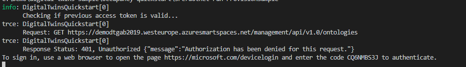 Imagen 7. Terminal con la petición de autorización para aprovisionar el servicio. 