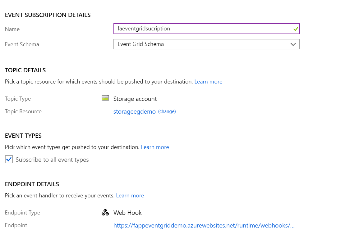 Imagen 13.- Creando la suscripción al blob.
