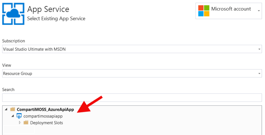 Imagen 3.- Publicando el API en Azure.