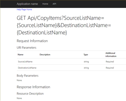 Imagen 6.- Página de definición de uno de los APIs.