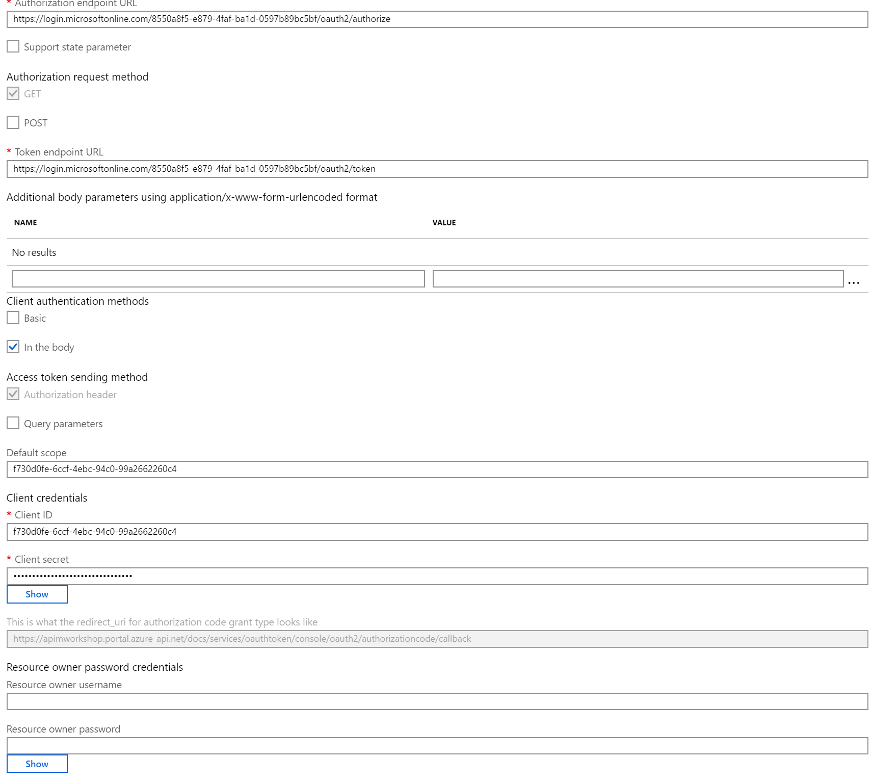 Imagen 10.- Oauth 2.0 en APIM.