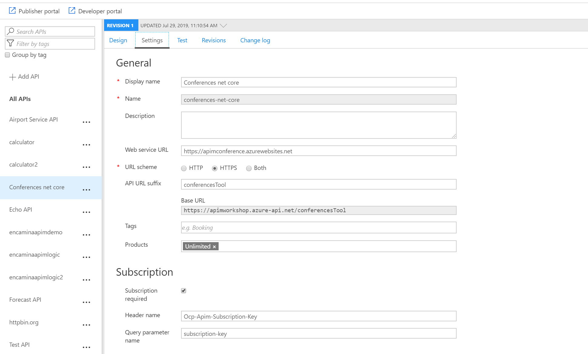 Imagen 5.- Configurando el API.