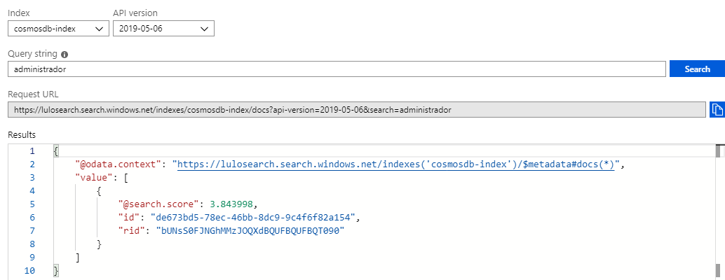 Imagen 9.- Resultado de la indexación.