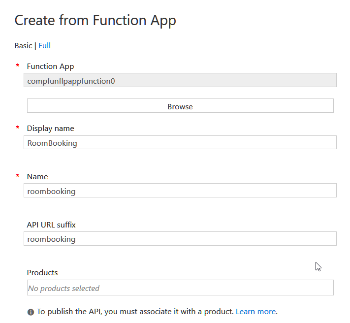 Imagen 5.- Configuración del API Management