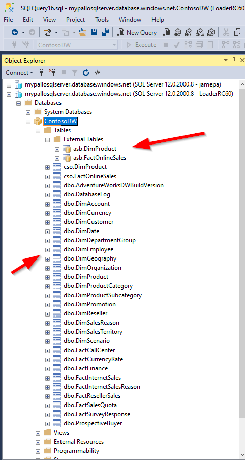 Imagen 7.- Acceso al DW desde SQL Server Management Studio.