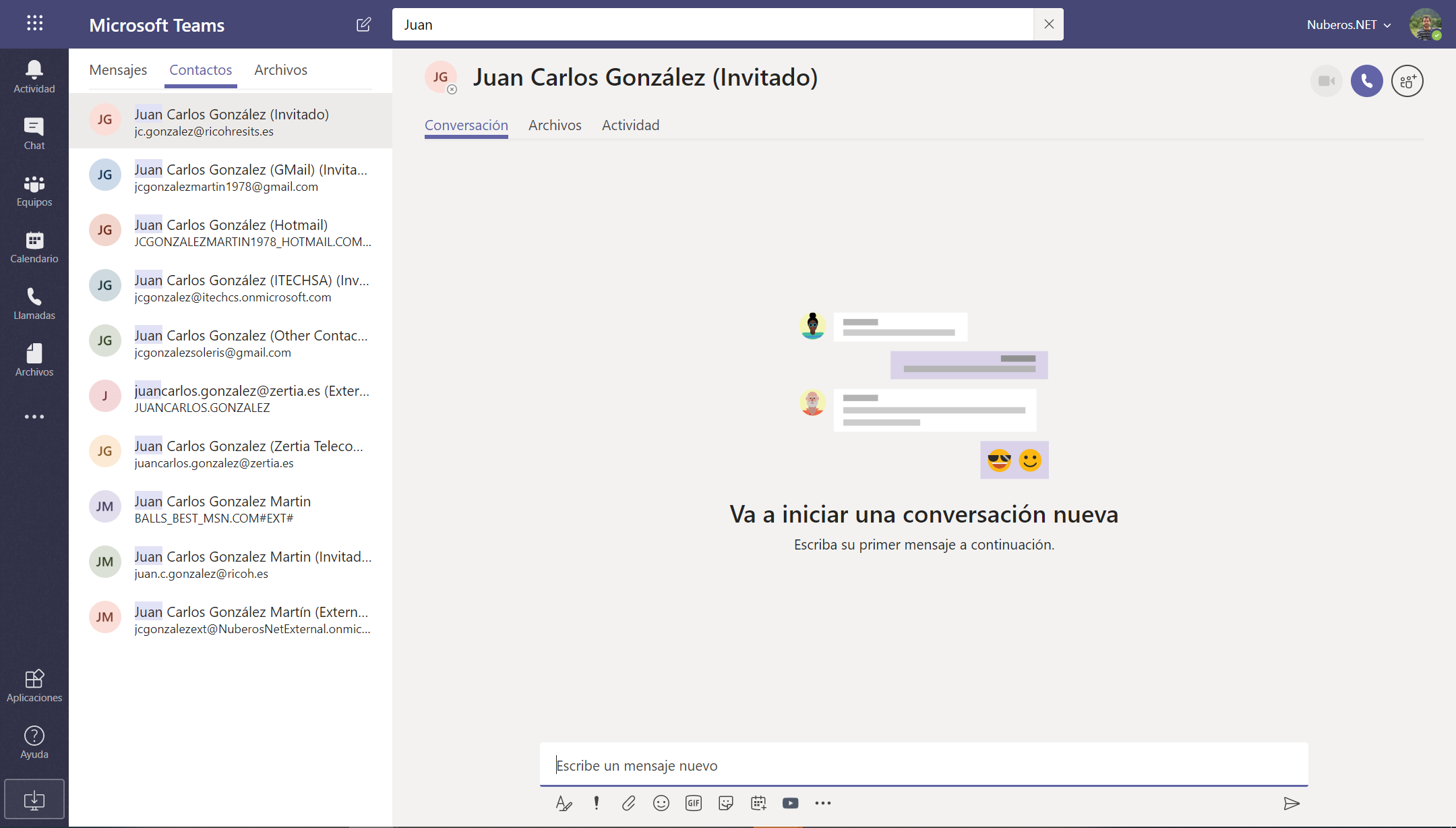 Imagen 5.- Experiencia de usuario en los resultados en el ámbito “Contactos”.