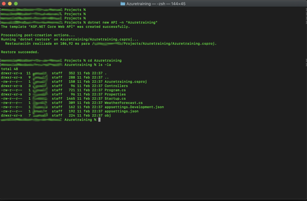 Imagen 1.- Estructura del proyecto tras el lanzamiento del comando anteriormente mencionado