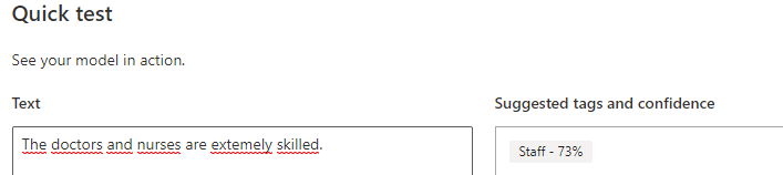 Figura 6 .- Prueba del modelo de clasificación de texto creado.