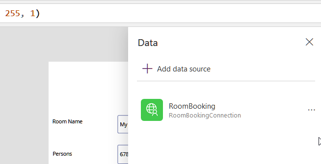 Imagen 5.- El conector en la aplicación de PowerApps 