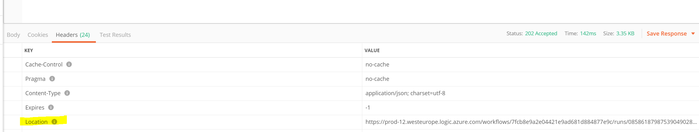 Imagen 13.- Location Header.