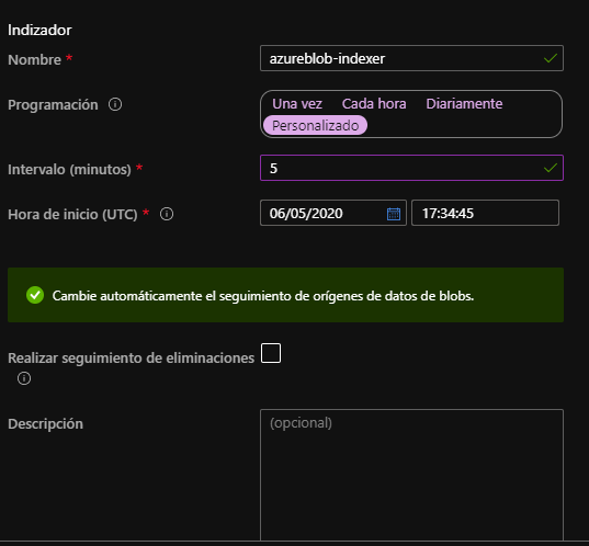      Imagen 13.- Configuración de la recurrencia de indización.