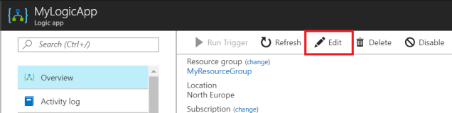 Imagen 10.- Edición de la Logic App requerida para el procesamiento.