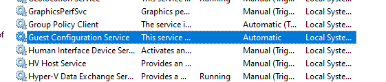 Imagen 8.- Servicio Guest Configuration Service.