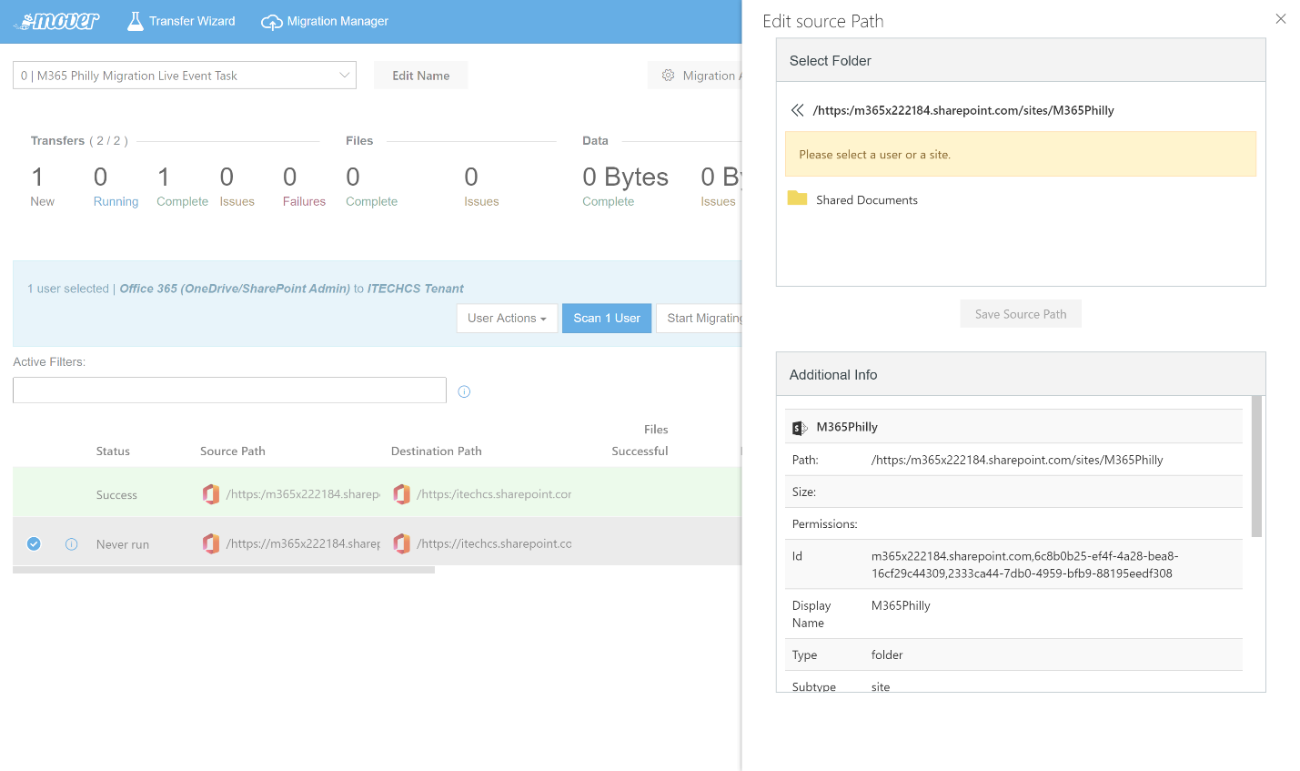 Imagen 21.- Ajuste fino del origen de contenidos a migrar.