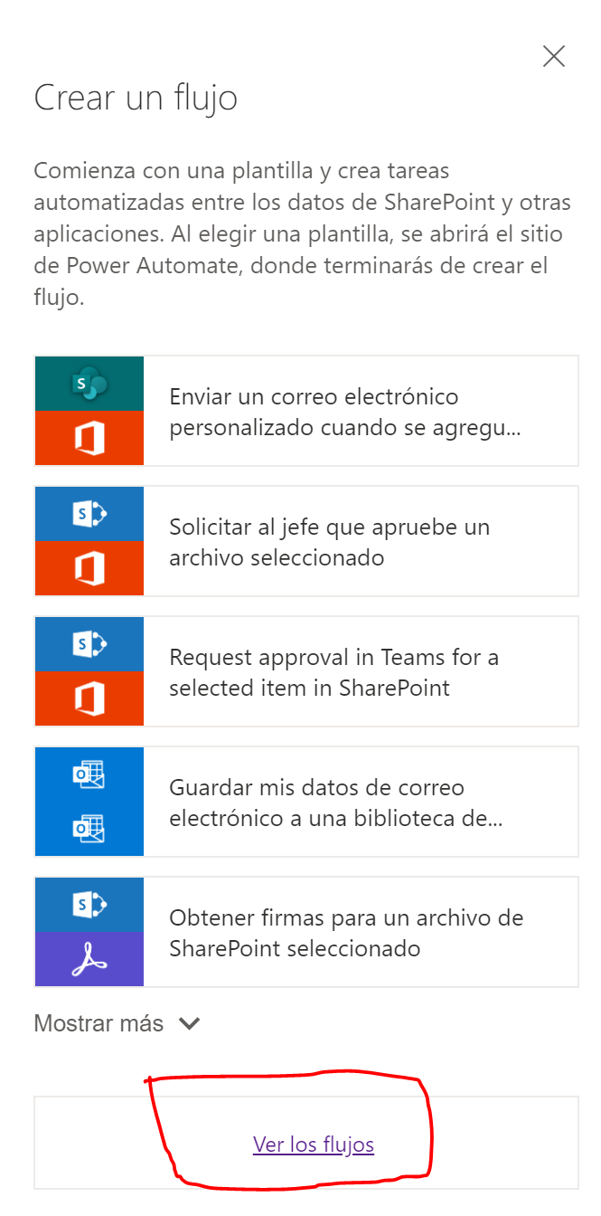 Imagen 10.- Acceso a todos los flujos.