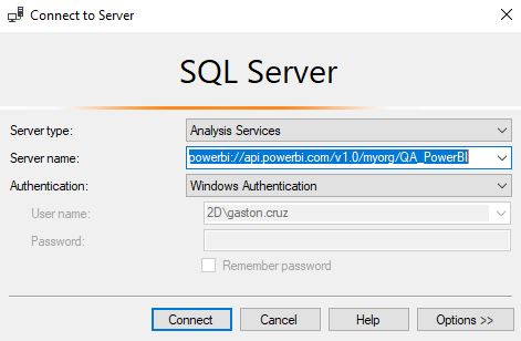 Imagen 6.- Conexión con SQL Server Management Studio.