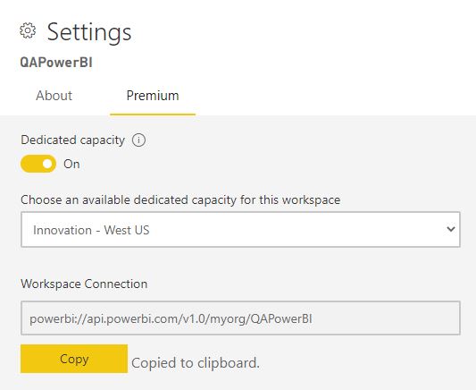 Imagen 5.- URL de conexión a Power BI.