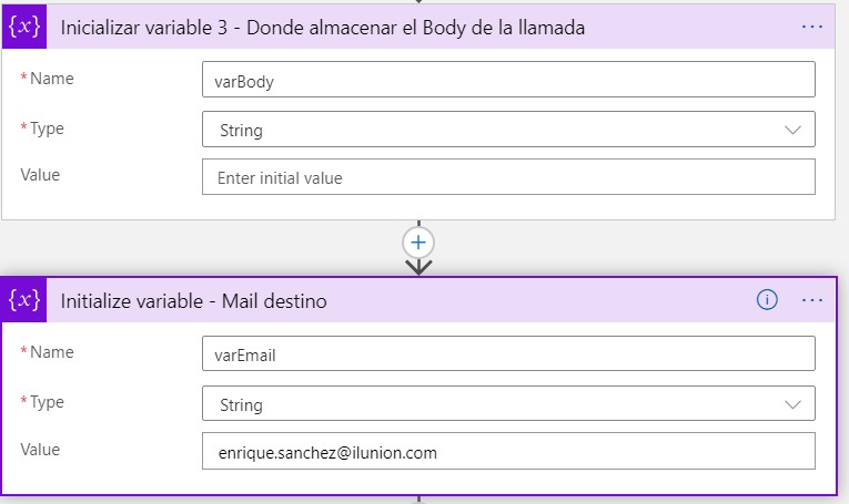 Imagen 11.- Inicialización de las Variables.
