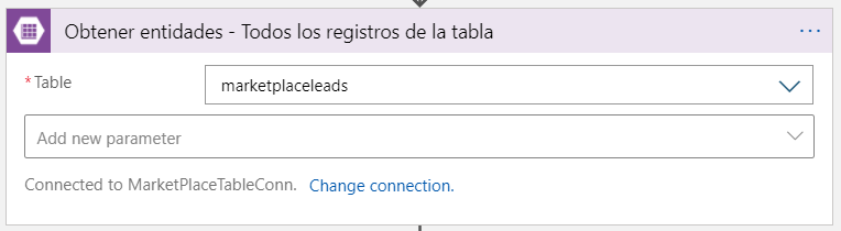 Imagen 14.- Selección de la tabla con los registros a extraer.