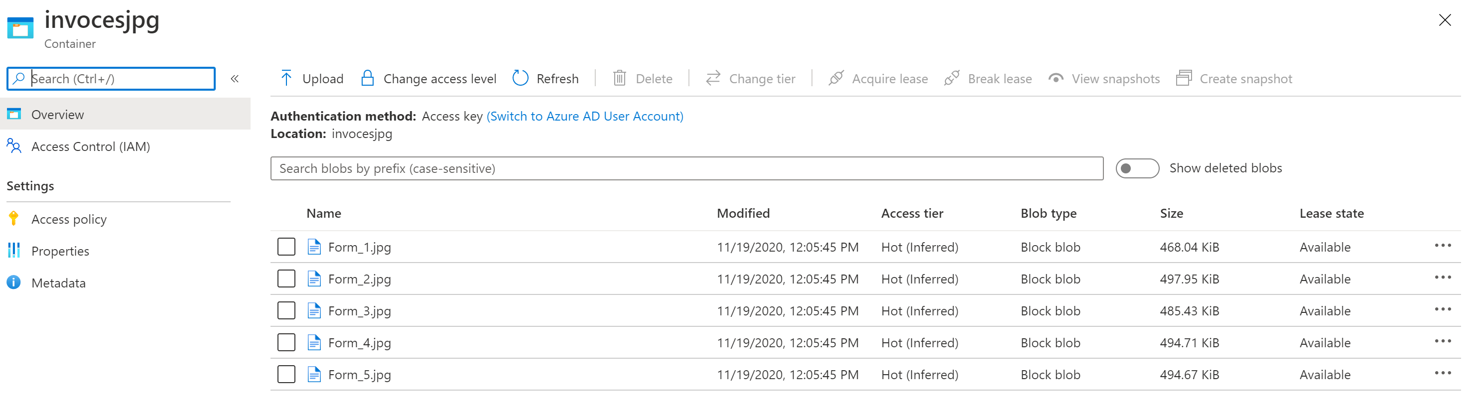Imagen 10 - Blob storage